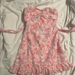 Hello Molly Pink and White Floral Casual Dress